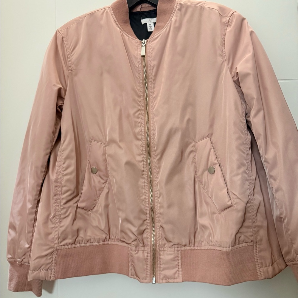 bp Pink Bomber Jacket with Ribbed Details